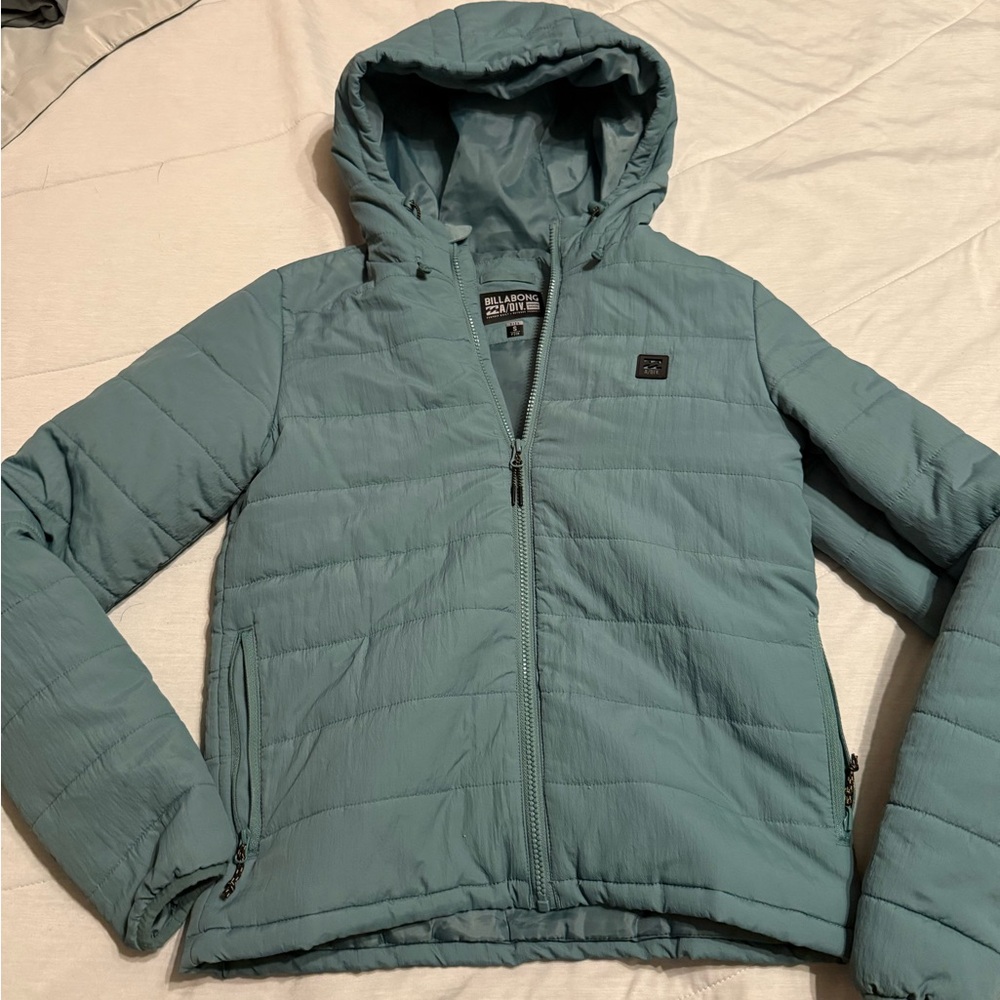 Billabong Teal Puffer Jacket with Hood